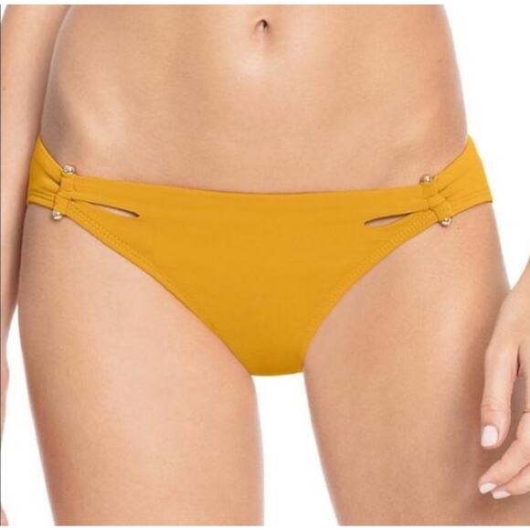 Robin Piccone Ava Luca Bikini Bottoms Size Extra Small Barbell Swim NWOT Mustard - Picture 1 of 10